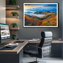 Autumn Mountains Wall Art Canvas Print – Foggy Peaks
