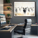 Texas Longhorn Wall Art Canvas Print – Rustic Western Bull
