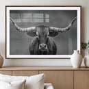 Texas Longhorn Wall Art Canvas Print – Framed Western Bull