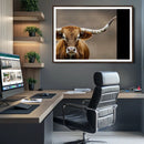 Texas Longhorn Wall Art Canvas Print – Brown Bull Rustic by MyGreatCanvas | Canvas Wall Art Prints | Photo Prints & Wall Decor