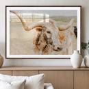Texas Longhorn Wall Art Canvas Print – Framed Spotted Cow
