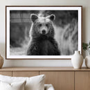Grizzly Bear Wall Art Canvas Print – Framed Black White by MyGreatCanvas | Canvas Wall Art Prints | Photo Prints & Wall Decor