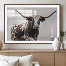 Texas Longhorn Wall Art Canvas Print – Framed Spotted Bull by MyGreatCanvas | Canvas Wall Art Prints | Photo Prints & Wall Decor
