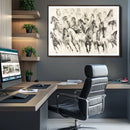 Running Horses Wall Art Canvas Print – Framed Galloping Herd