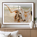 Texas Longhorn Wall Art Canvas Print – Framed Speckled Cow by MyGreatCanvas | Canvas Wall Art Prints | Photo Prints & Wall Decor