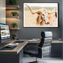 Texas Longhorn Wall Art Canvas Print – Framed Speckled Cow