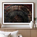 Dark Wood Ring Wall Art Canvas Print – Framed Abstract Tree
