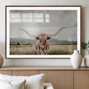 Texas Longhorn Wall Art Canvas Print – Framed Western Cow