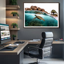 Sea Turtle Wall Art Canvas Print – Framed Ocean Life