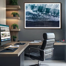 Black Beach Wall Art Canvas Print – Framed Aerial Ocean View