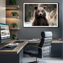 Brown Bear Wall Art Canvas Print – Framed Majestic Woodland