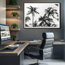 Palm Wall Art Canvas Print – Framed Monochrome Tropical