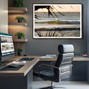Sunset Surf Wall Art Canvas Print – Framed Golden Hour Waves