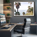 Coastal Palm Trees Wall Art Canvas Print – Framed Ocean
