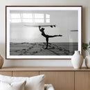 Yoga Surf Wall Art Canvas Print – Framed Black White Shore by MyGreatCanvas | Canvas Wall Art Prints | Photo Prints & Wall Decor