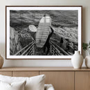Black White Surfing Wall Art Canvas Print – Framed Coastal by MyGreatCanvas | Canvas Wall Art Prints | Photo Prints & Wall Decor