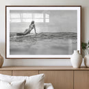 Black and White Surfing Wall Art Canvas Print – Framed Ocean by MyGreatCanvas | Canvas Wall Art Prints | Photo Prints & Wall Decor