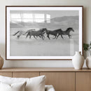 Wild Horses Running Wall Art Canvas Print, Framed Black by MyGreatCanvas | Canvas Wall Art Prints | Photo Prints & Wall Decor
