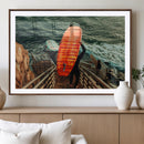 Surfer Stairway Wall Art Canvas Print – Framed Ocean Surf by MyGreatCanvas | Canvas Wall Art Prints | Photo Prints & Wall Decor