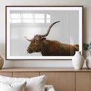 Longhorn Cow Wall Art Canvas Print – Framed Western Animal by MyGreatCanvas | Canvas Wall Art Prints | Photo Prints & Wall Decor