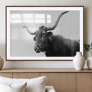 Texas Longhorn Wall Art Canvas Print – Framed Western Cow by MyGreatCanvas | Canvas Wall Art Prints | Photo Prints & Wall Decor