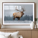 Elk Wall Art Canvas Print – Framed Snowy Forest Scene Art by MyGreatCanvas | Canvas Wall Art Prints | Photo Prints & Wall Decor