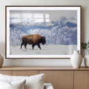 Bison Snow Wall Art Canvas Print – Framed Wildlife Scene by MyGreatCanvas | Canvas Wall Art Prints | Photo Prints & Wall Decor