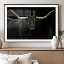 Texas Longhorn Wall Art Canvas Print – Framed Rustic Western