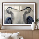 Blue Heron Pair Wall Art Canvas Print – Framed Coastal Bird