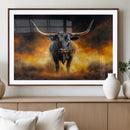 Longhorn Canvas Wall Art Canvas Print – Framed Bold Bull