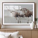 Longhorn Wall Art Canvas Print – Framed Western Cow Rustic