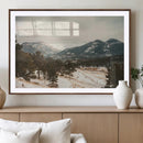 Mountain Landscape Wall Art Canvas Print – Framed Snowy
