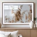 Pampas Grass Wall Art Canvas Print – Framed Neutral Tones