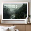 Misty Forest Wall Art Canvas Print – Framed Foggy River
