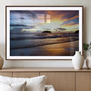 Beach Sunset Wall Art Canvas Print – Framed Ocean Waves Art by MyGreatCanvas | Canvas Wall Art Prints | Photo Prints & Wall Decor