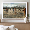 Texas Longhorns Wall Art Canvas Print – Framed Rustic Farm by MyGreatCanvas | Canvas Wall Art Prints | Photo Prints & Wall Decor