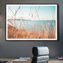 Coastal Grass Landscape Wall Art Canvas Print – Golden
