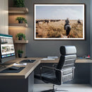 Western Wall Art Canvas Print – Framed Cowboy Cattle Drive