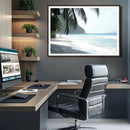 Tropical Beach Wall Art Canvas Print – Framed Serene Ocean