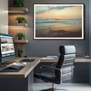 Sunset Seascape Wall Art Canvas Print – Framed Pastel Ocean