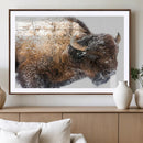 Snowy Buffalo Wall Art Canvas Print – Framed Rustic Lodge by MyGreatCanvas | Canvas Wall Art Prints | Photo Prints & Wall Decor
