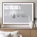 Ski Lift Wall Art Canvas Print – Snowy Alpine Landscape