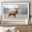 Vintage Wildlife Wall Art Canvas Print – Misty Landscape