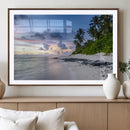 Tropical Beach Wall Art Canvas Print – Framed Sunset Glow