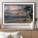 Tropical Storm Wall Art Canvas Print – Framed Moody Beach