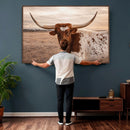 Texas Longhorn Cow Canvas Wall Art, Majestic Bull and Rustic by MyGreatCanvas | Canvas Wall Art Prints | Photo Prints & Wall Decor