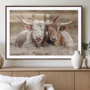 Couple Highland Cows Wall Art Canvas Print – Peaceful Meadow by MyGreatCanvas | Canvas Wall Art Prints | Photo Prints & Wall Decor
