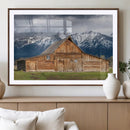 Rustic Wooden Barn Wall Art Canvas Print – Snowy Mountain by MyGreatCanvas | Canvas Wall Art Prints | Photo Prints & Wall Decor