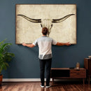 Longhorn Skull Wall Art Canvas Print – Rustic Western by MyGreatCanvas | Canvas Wall Art Prints | Photo Prints & Wall Decor