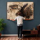 Moose Canvas Wall Art — Rustic Wildlife Painting Print | by MyGreatCanvas | Canvas Wall Art Prints | Photo Prints & Wall Decor